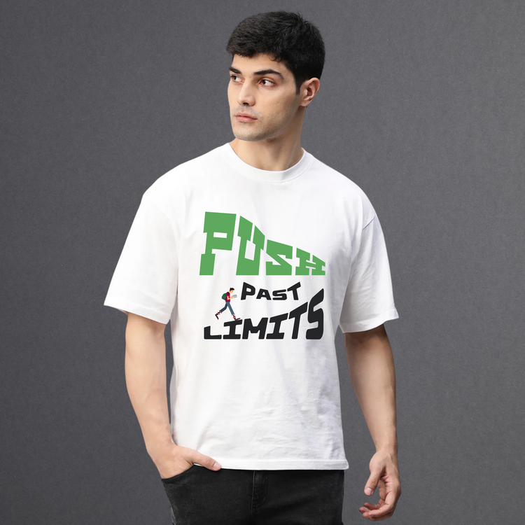 Push Past Limits Unisex Oversized T-Shirt White