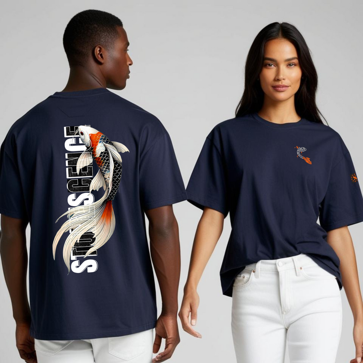 StoneKai Navy Blue Terry Oversized T-Shirt