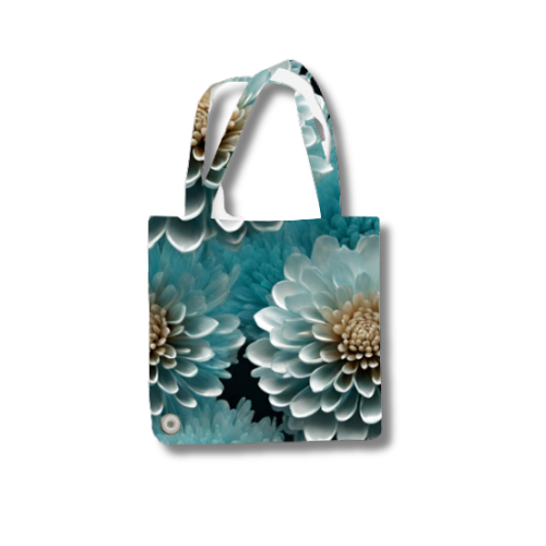 Dual tone Flowers Tote Bag with Zipper Standard