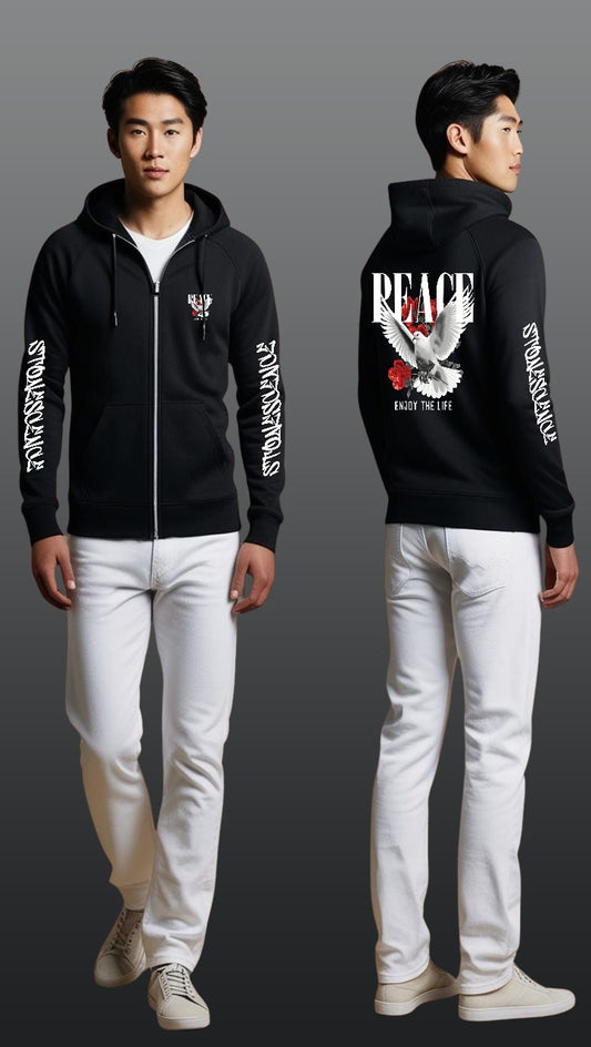 Peace Unisex Zipped Hoodie