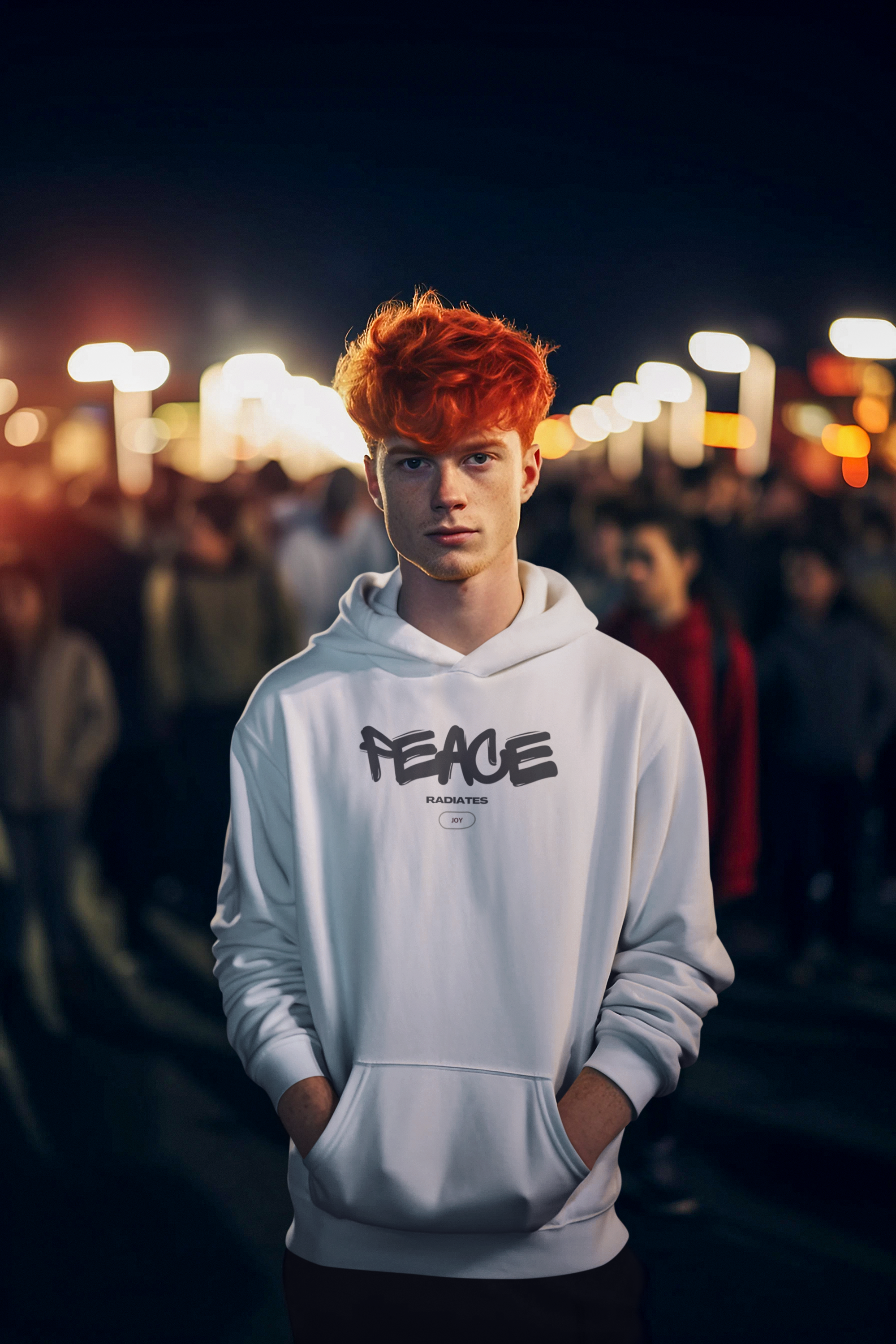 Peace White Unisex Hoodie White