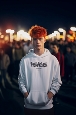 Peace White Unisex Hoodie White