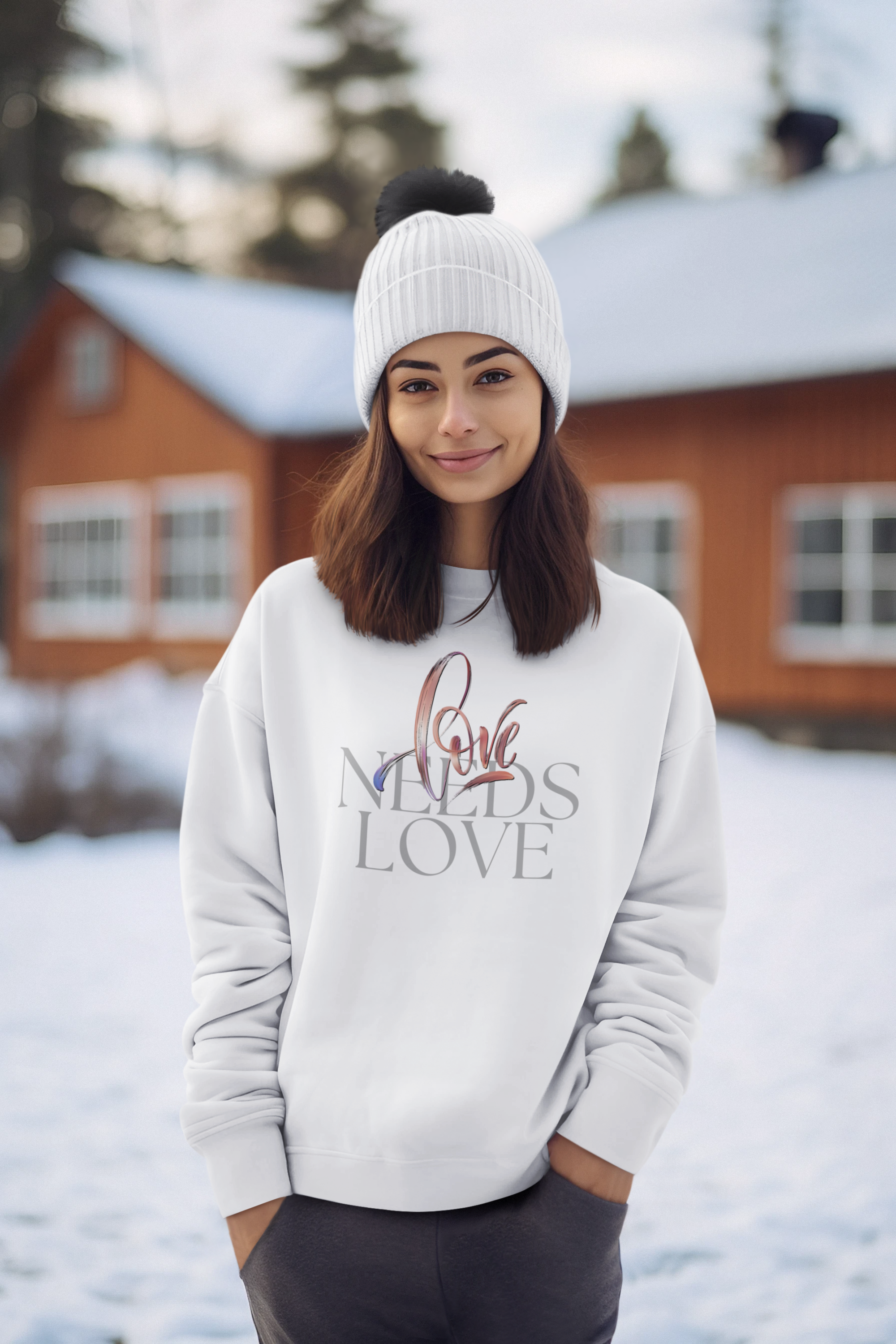 Love Needs Love Unisex Sweatshirt White