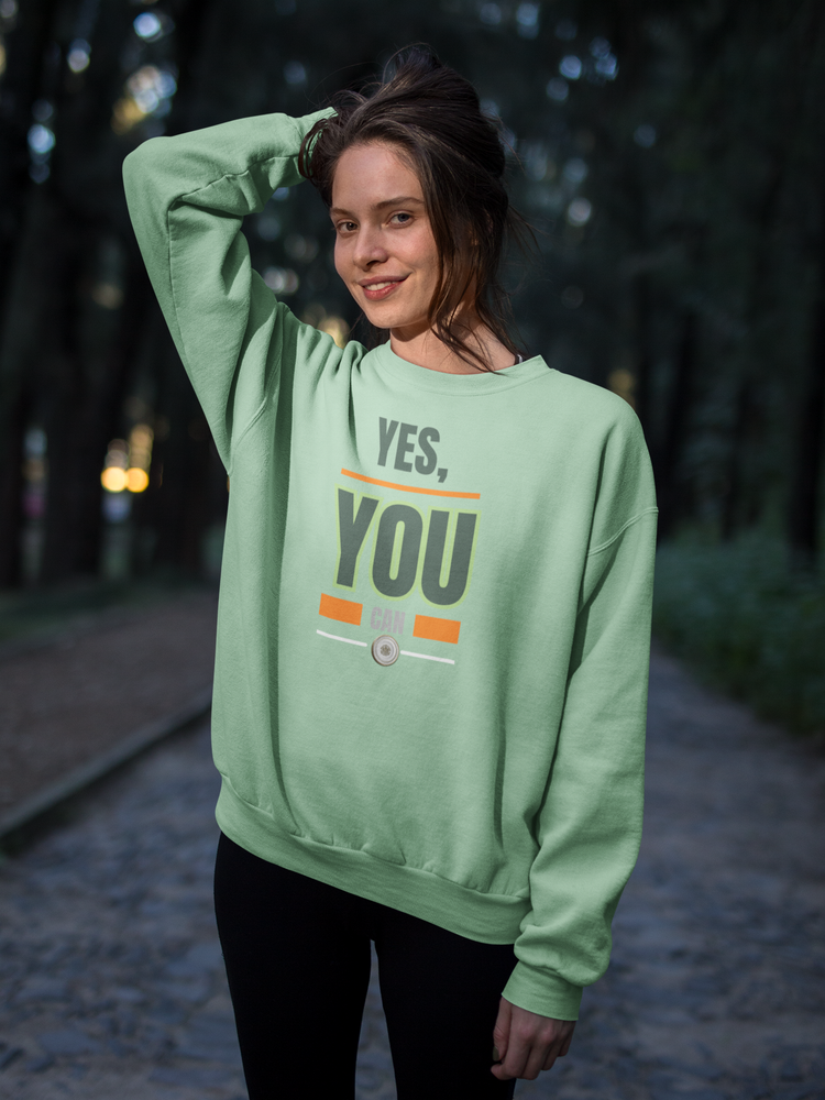 Yes You can Unisex Sweatshirt Mint Green