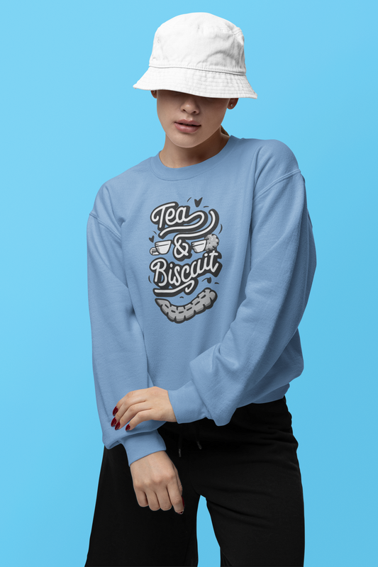 Tea and Biscuit Unisex Sweatshirt Baby Blue