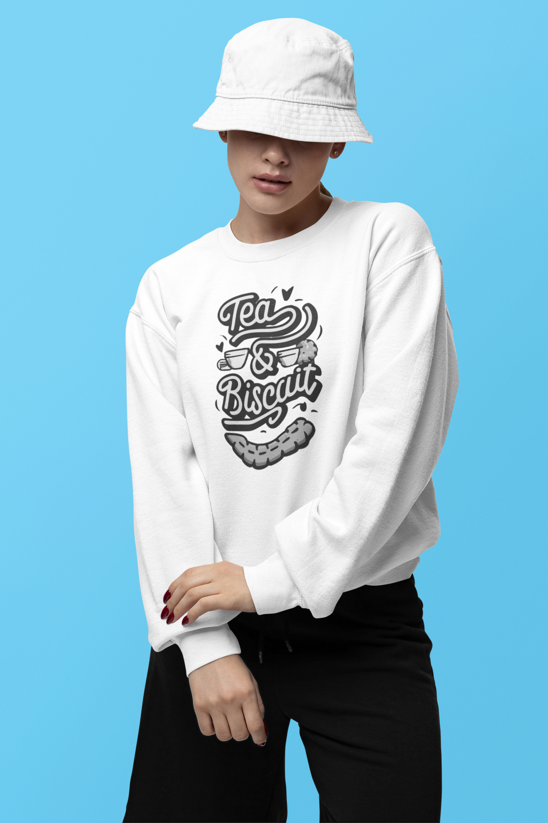 Tea and Biscuit Unisex Sweatshirt White
