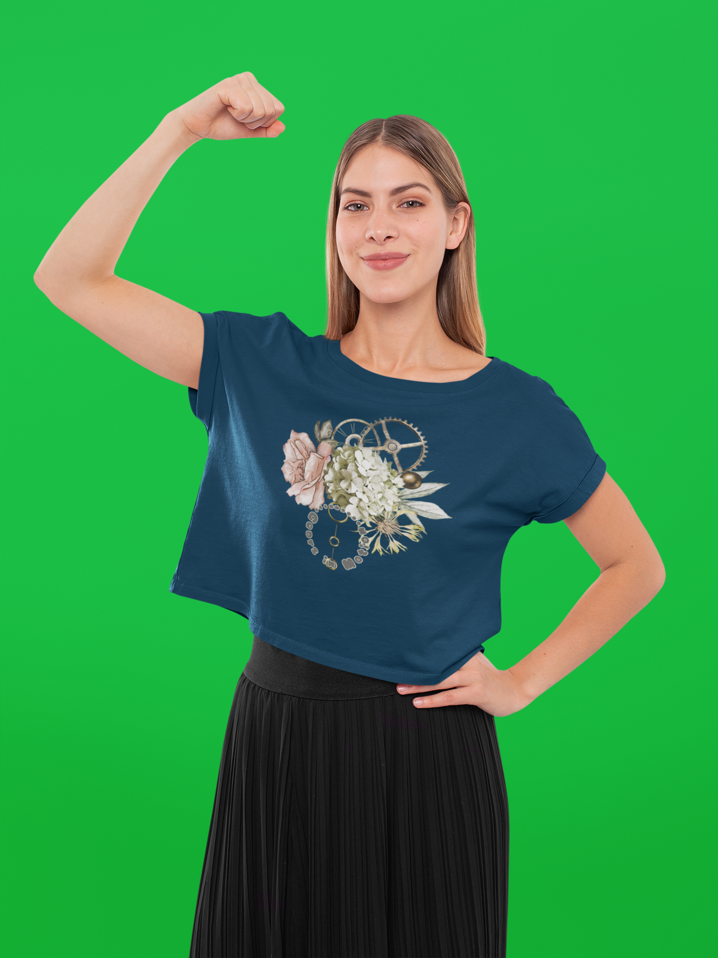 Gears in Motion Women’s Crop Top Navy Blue