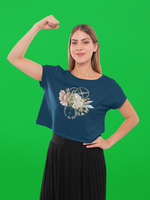 Gears in Motion Crop Top Navy Blue
