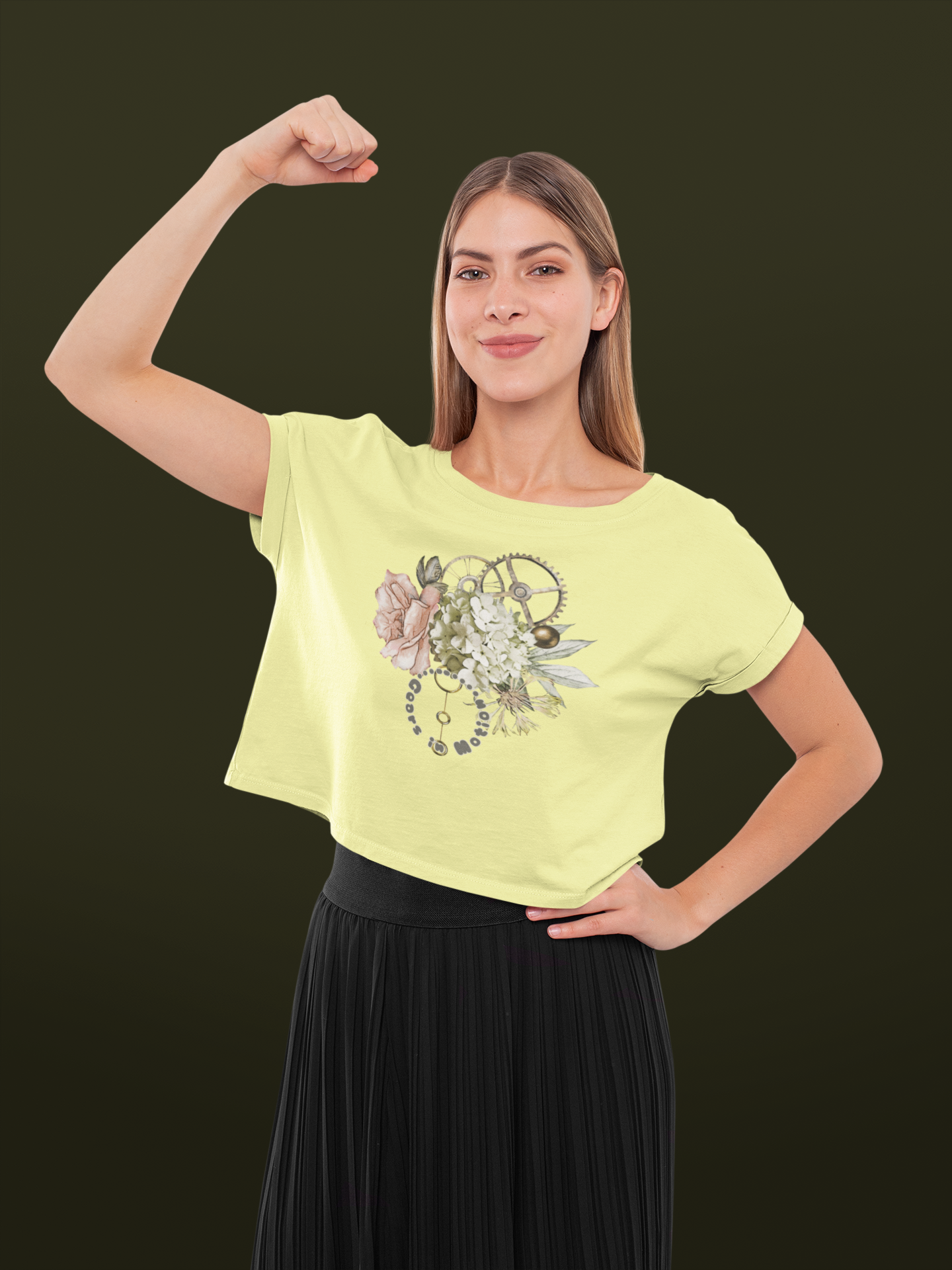 Gears in Motion Women’s Crop Top Butter Yellow