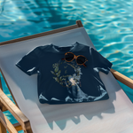 Awesome Time Crop Top Navy Blue