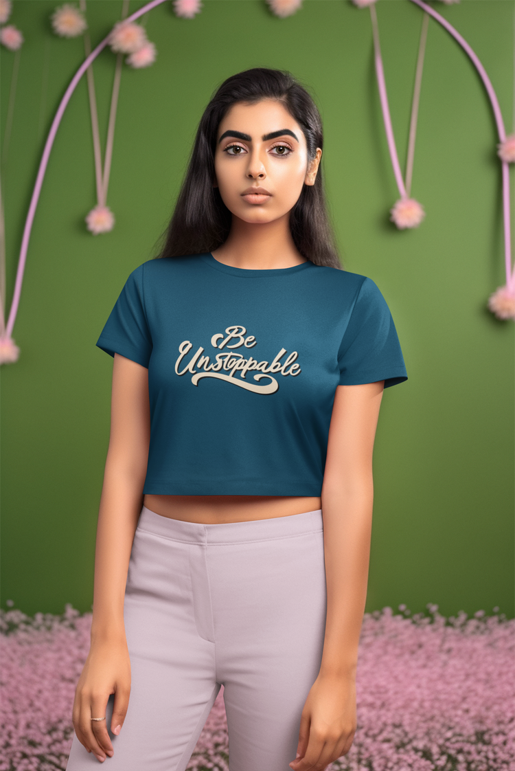 Be Unstoppable Crop Top Navy Blue