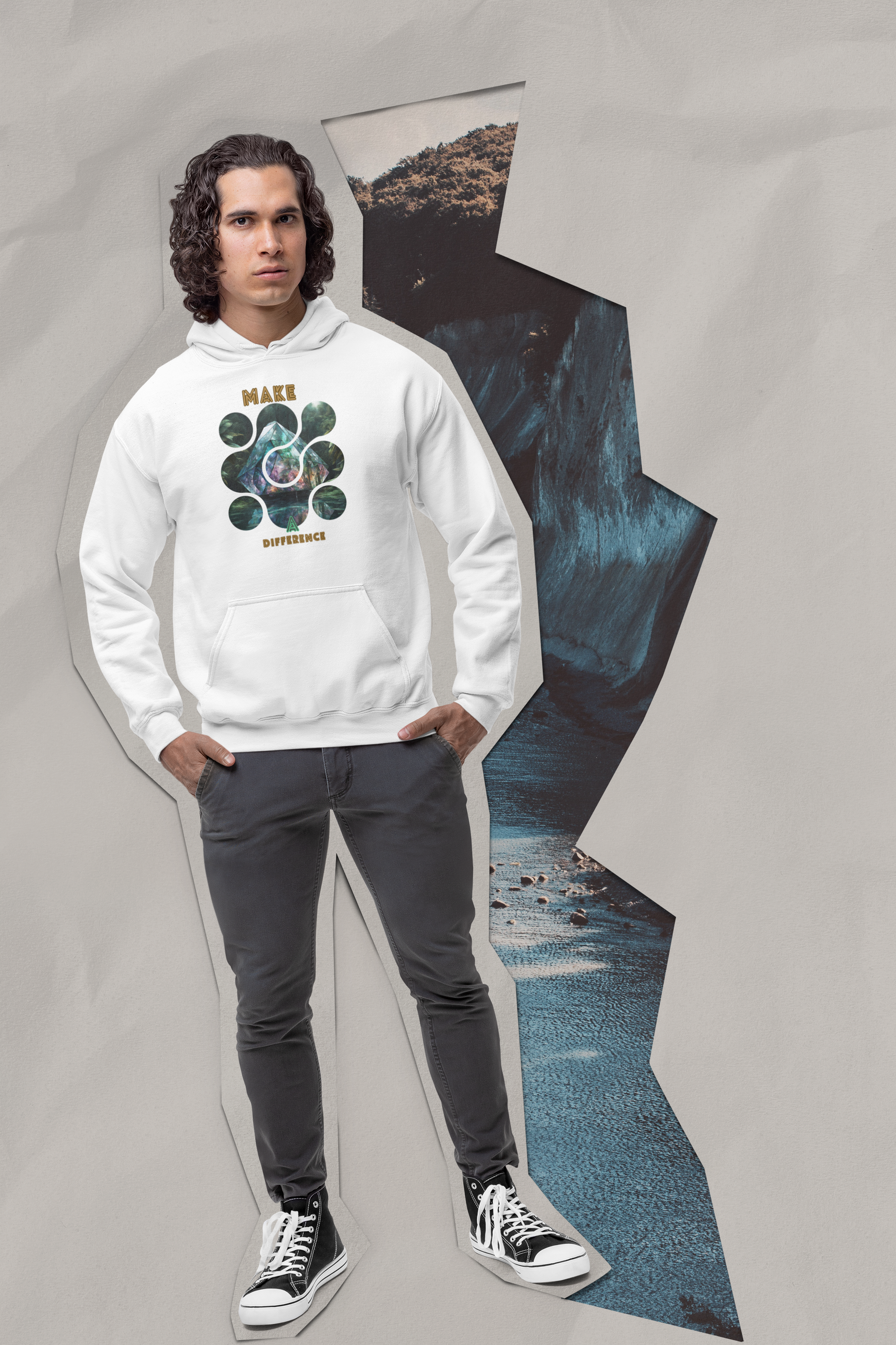 Make a Difference Unisex Hoodie White