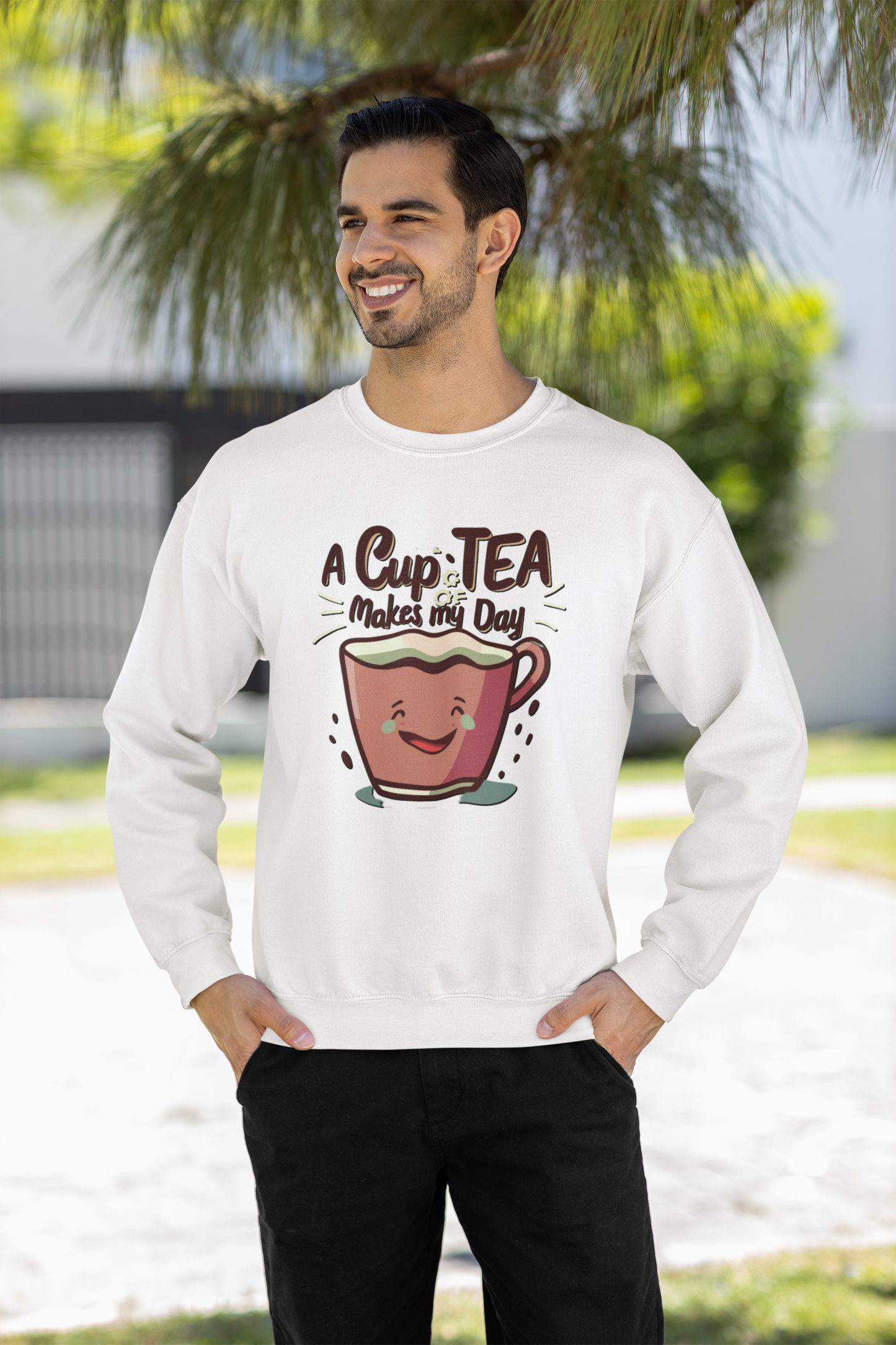 A Cup of Tea Unisex Sweatshirt White