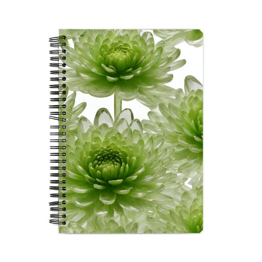 3D Art Peridot Crystal Flowers Notebook A5