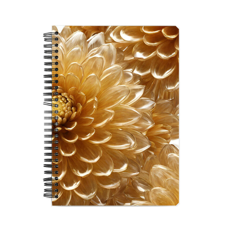 3D Art Citrine Crystal Large Flowers Notebook A5