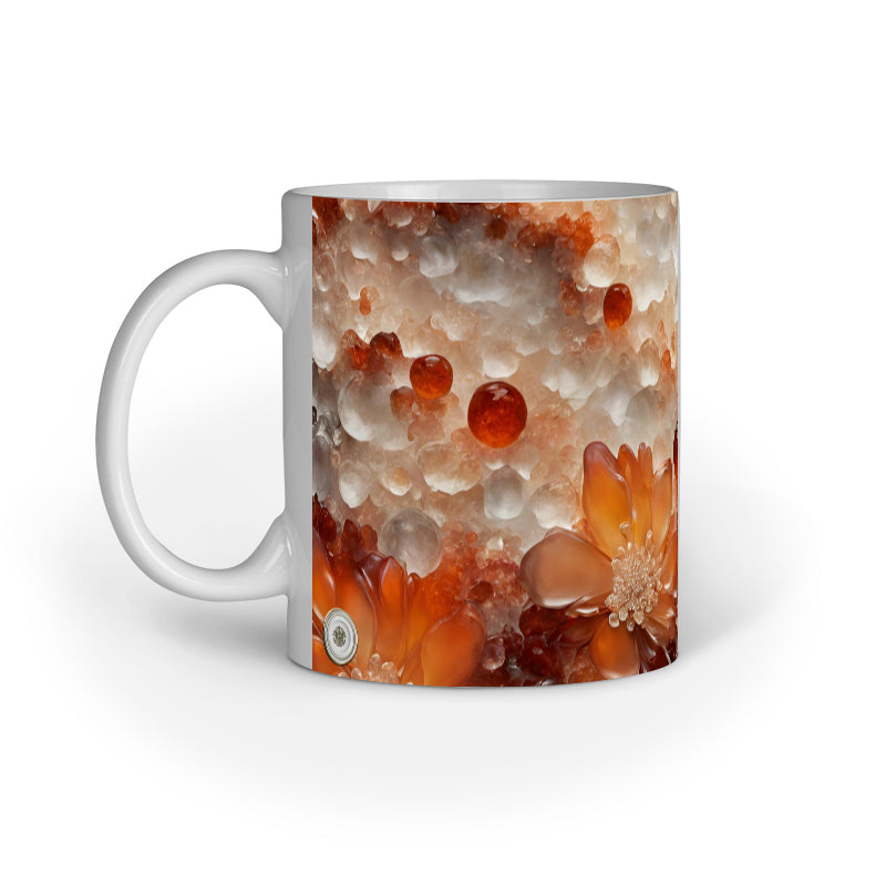 Carnelian flowers Inner Colored Mug White