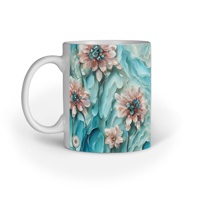 Rose Quartz Flowers Inner Colored Mug White