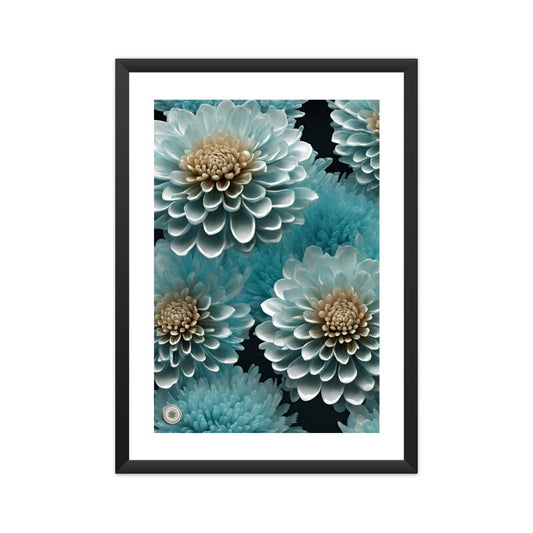 Dual tone Flowers Framed Art A3 Framed