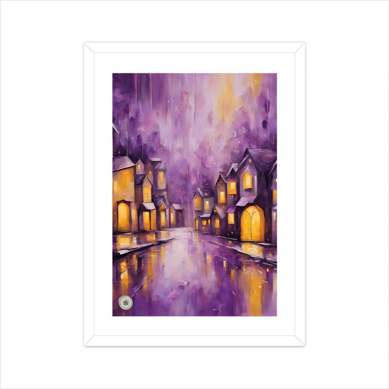 Village Framed Art A3 Framed - White