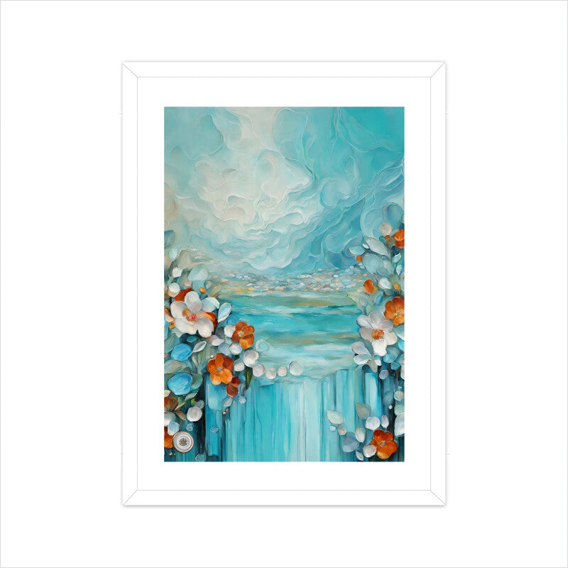 Waterfall Framed Art A3 Framed - White