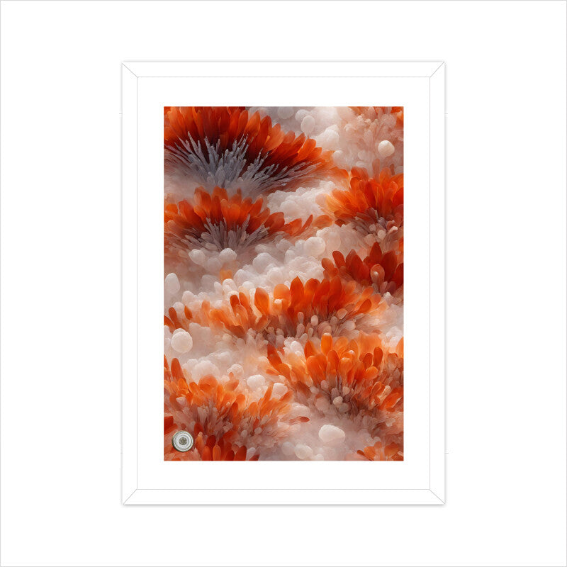 Flowerbed Framed Art A4 Framed - White