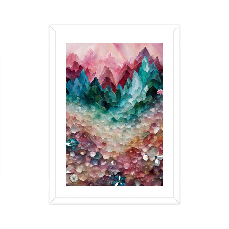 Mountain Framed Art A3 Framed - White