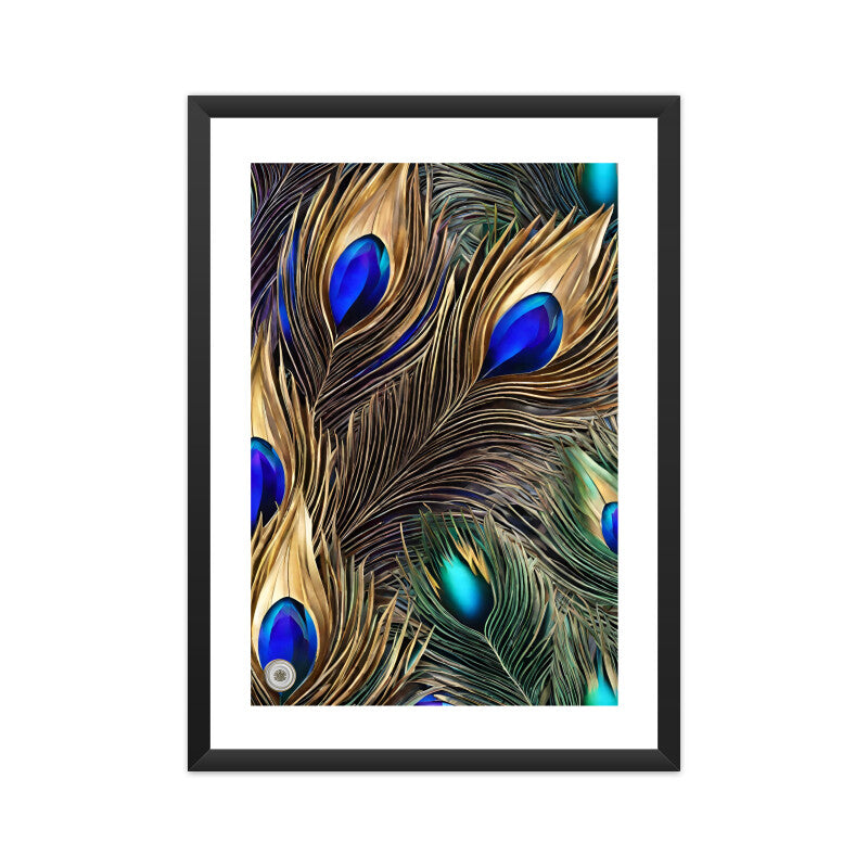 Peacock Feathers Framed Art A3 Framed