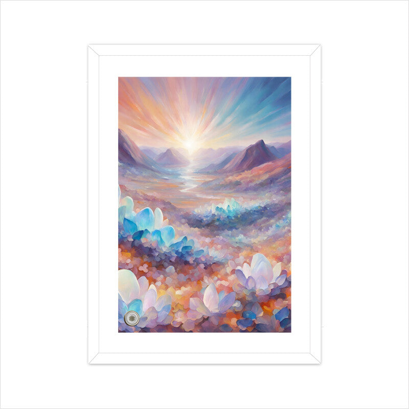 Opal Valley Sunrise Framed Art A3 Framed - White