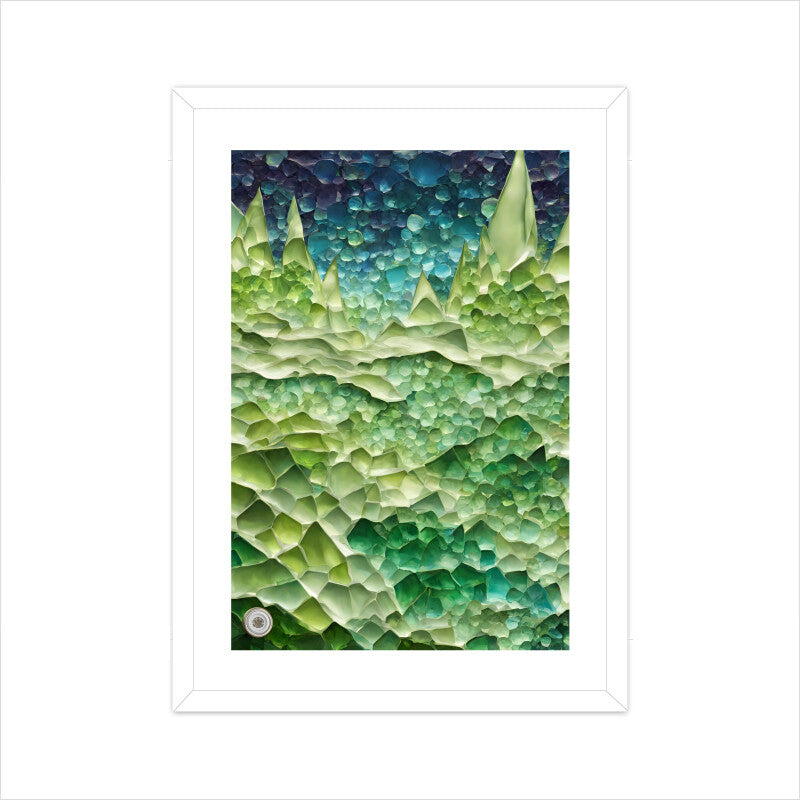 Peridot Valley Framed Art A4 Framed - White