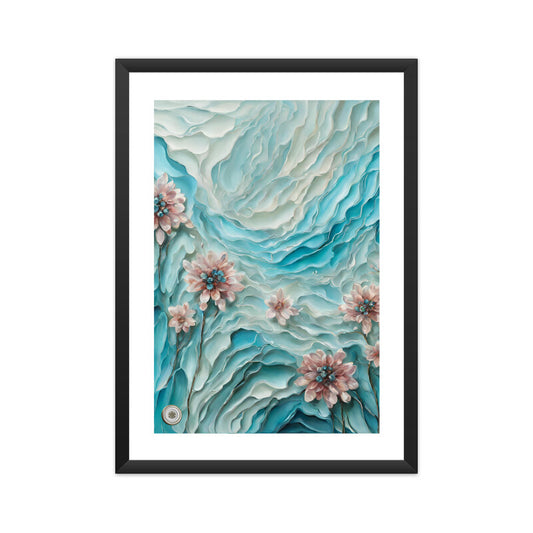 Nature Art Rose Quartz Flowers Framed Art A3 Framed