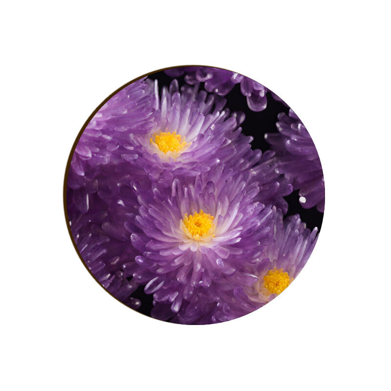 Chrysanthemum Flowers Coaster Round