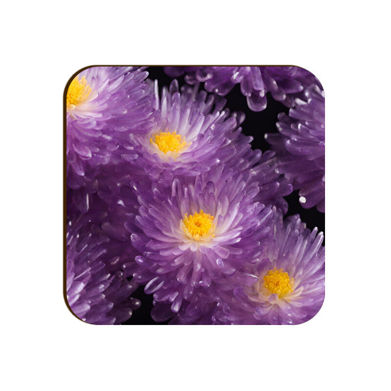 Chrysanthemum Flowers Coaster Square