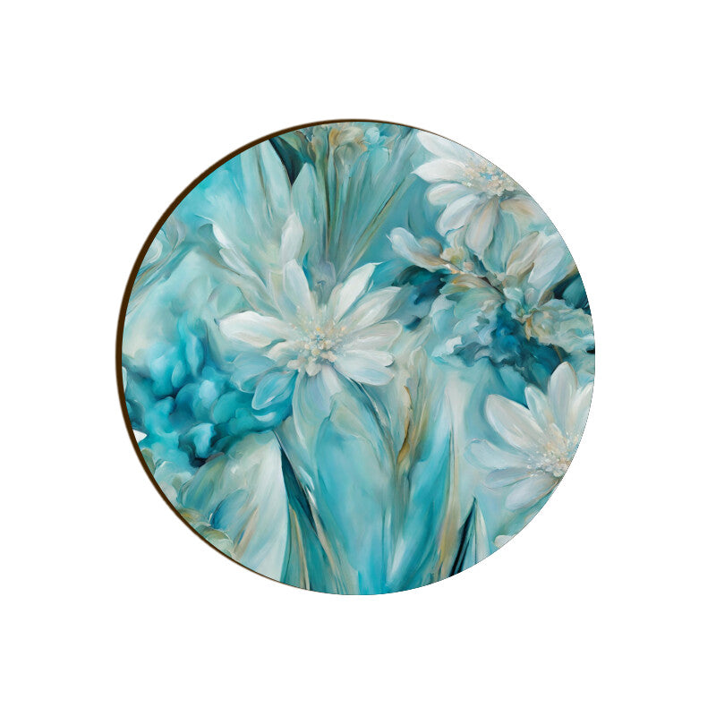 Blue flowers Coaster Round