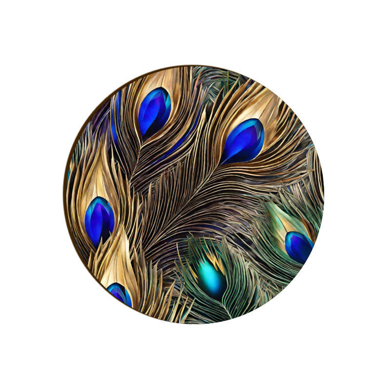 Peacock Feathers Coaster Round