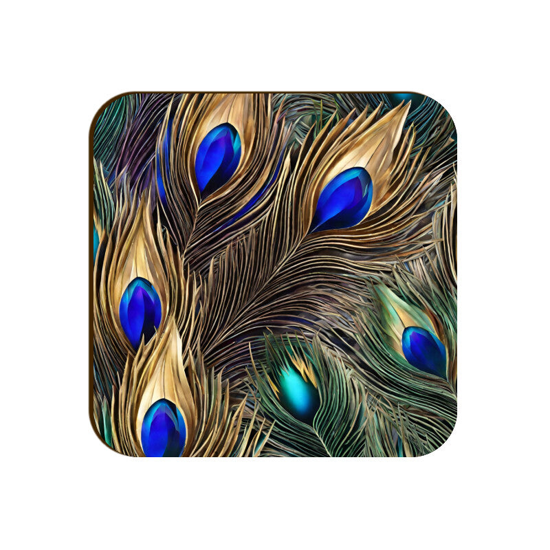 Peacock Feathers Coaster Square