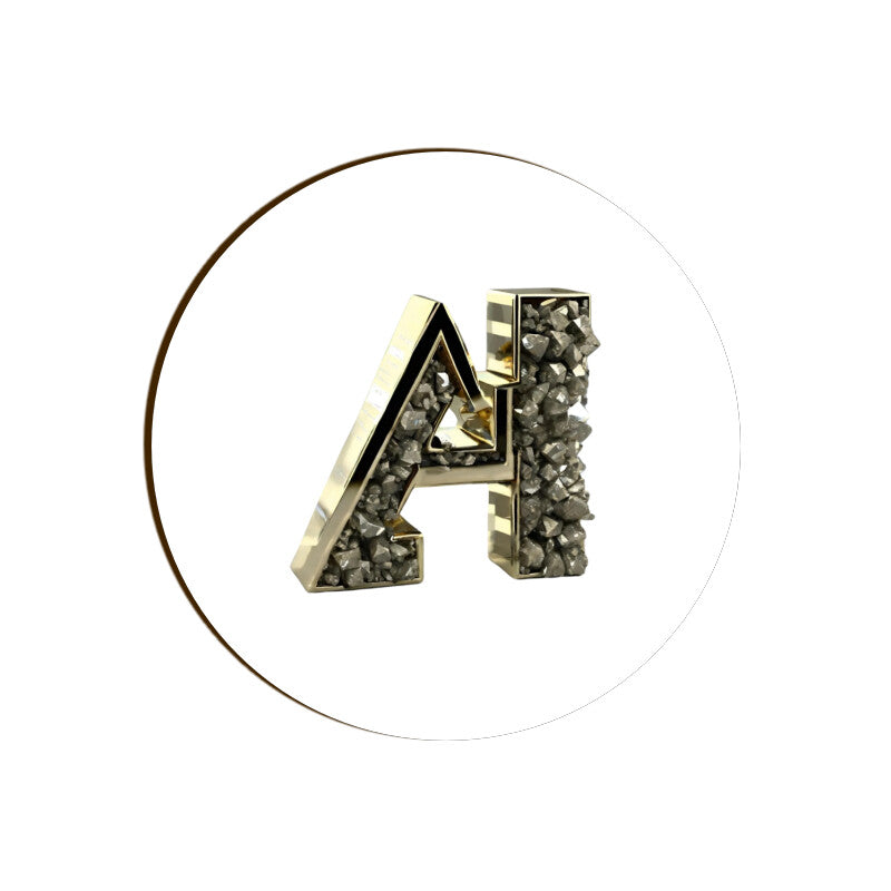 Pyrite Art AI White Coaster Round