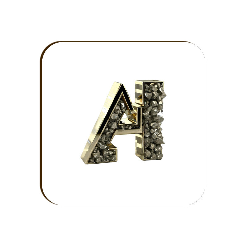 Pyrite Art AI White Coaster Square