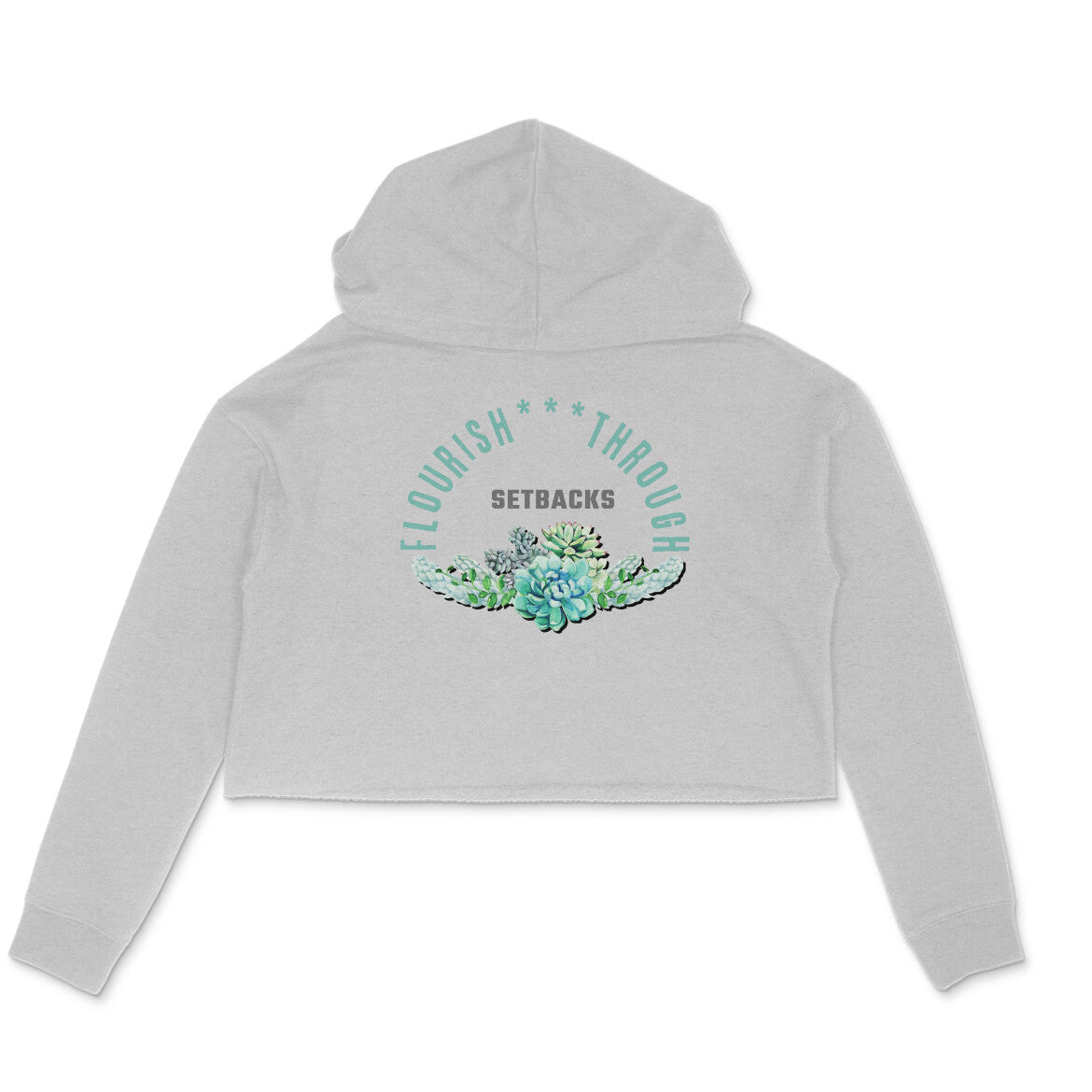 Flourish Women's Crop Hoodie Melange Grey