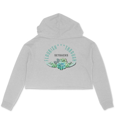 Flourish Women's Crop Hoodie Melange Grey