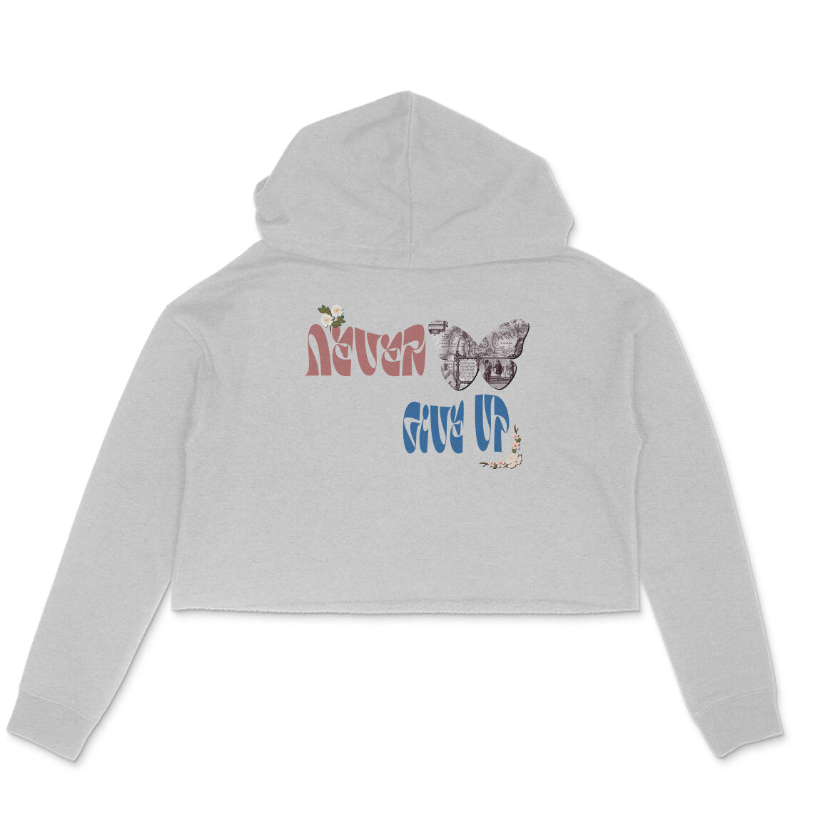 Never Give Up Women's Crop Hoodie