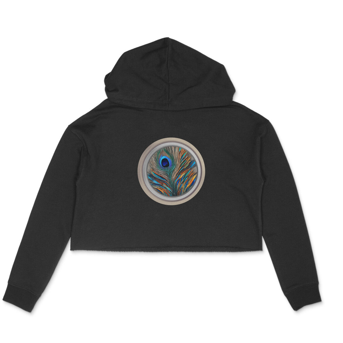 Peacock Feather Women's Crop Hoodie