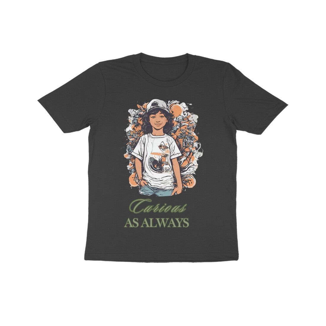 Curious Kid's Half Sleeve Round Neck T-Shirt