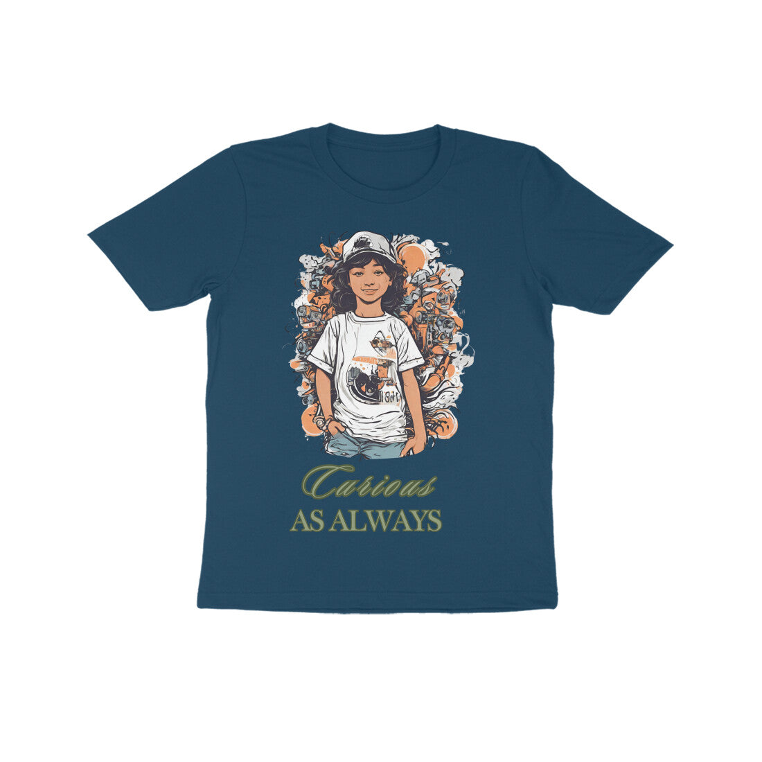 Curious Kid's Half Sleeve Round Neck T-Shirt