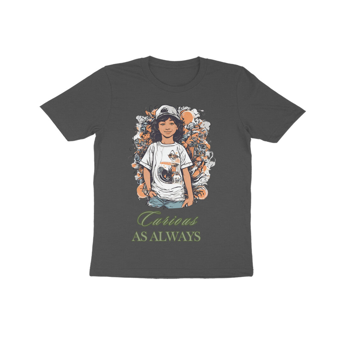 Curious Kid's Half Sleeve Round Neck T-Shirt