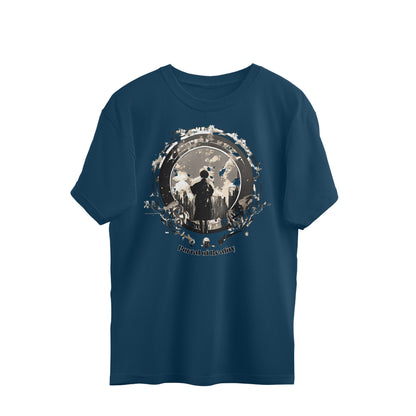 Portal Unisex Oversized T-Shirt Navy Blue