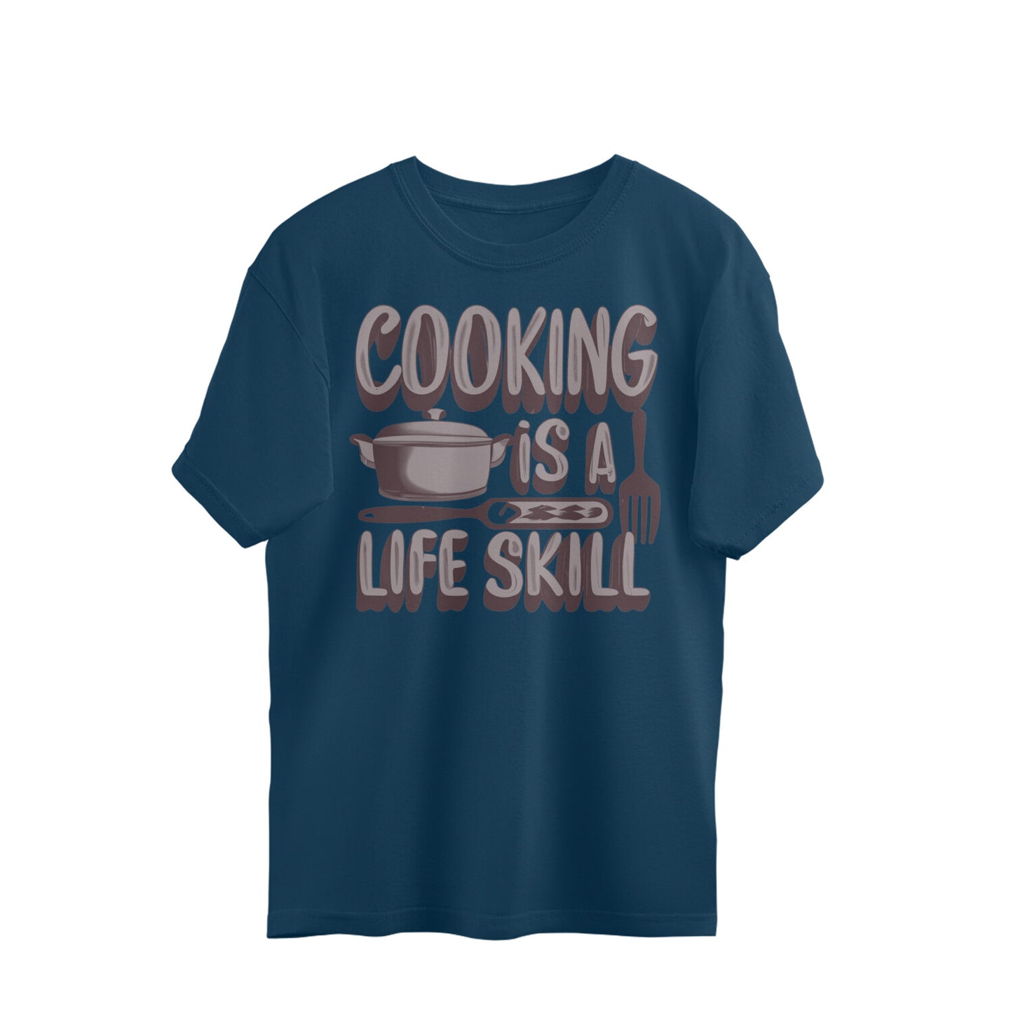 Cooking Unisex Oversized T-Shirt Navy Blue