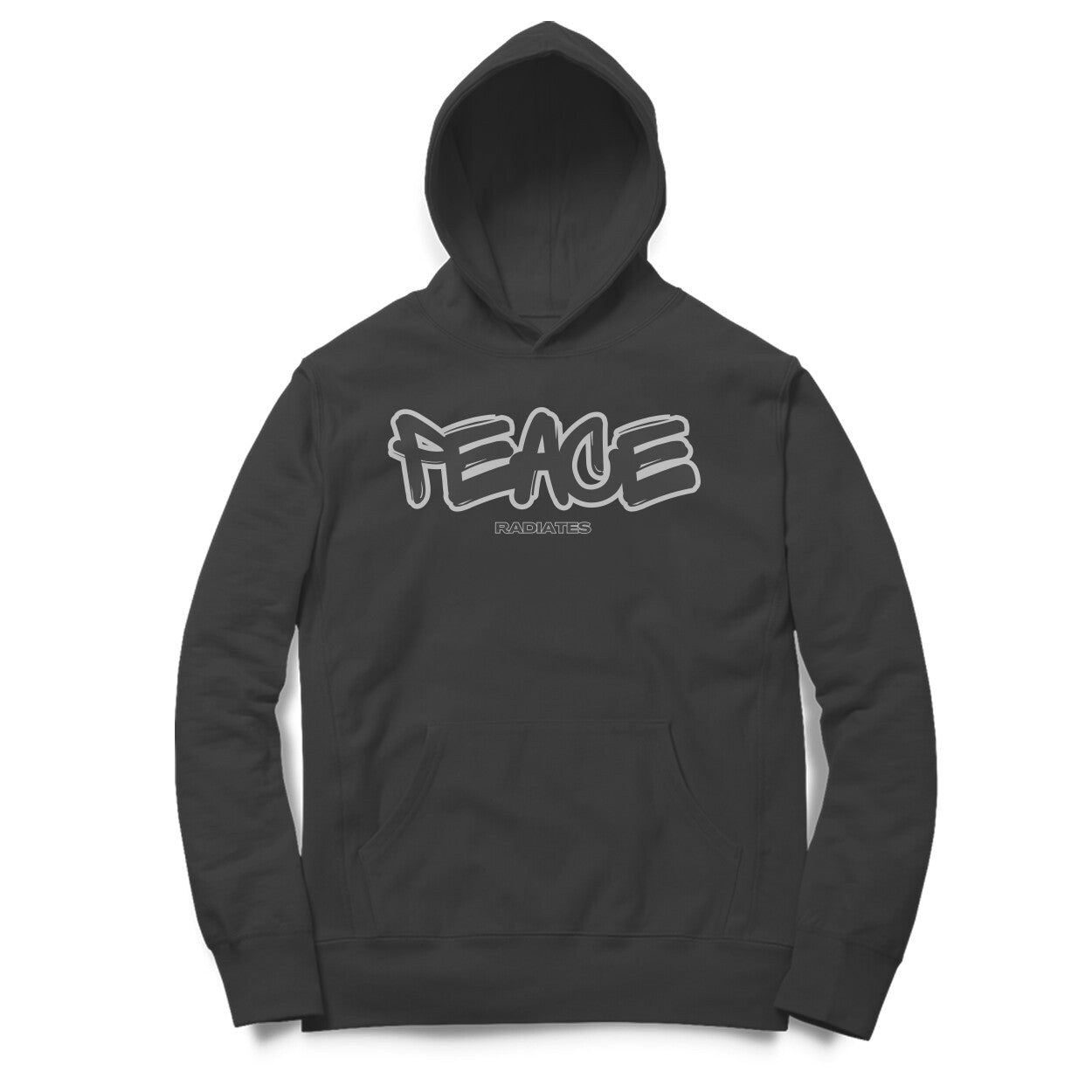 Peace White Unisex Hoodie Black