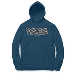 Peace White Unisex Hoodie Navy Blue