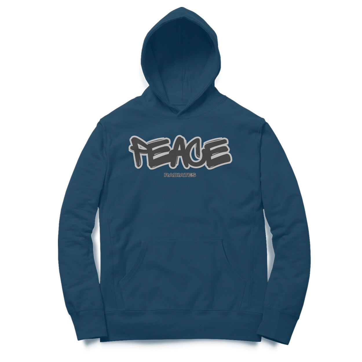 Peace White Unisex Hoodie Navy Blue