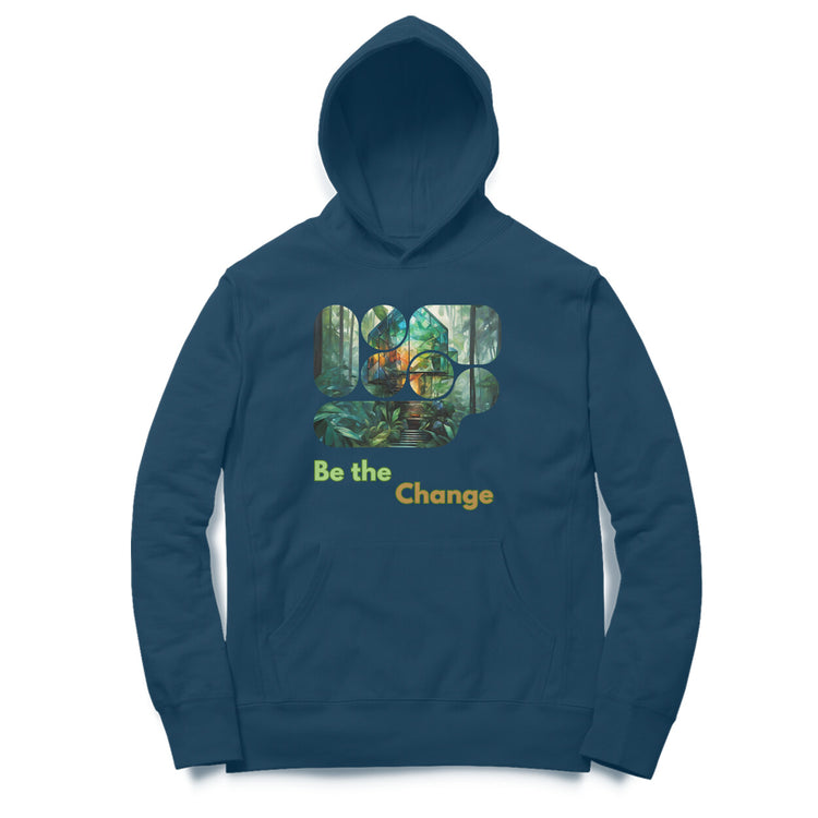 Be the Change Unisex Hoodie Navy Blue